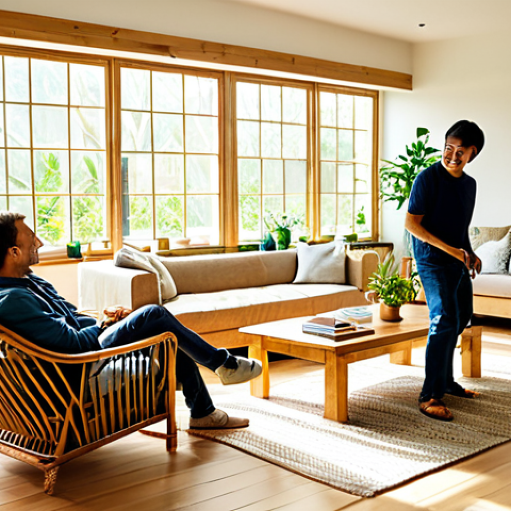 실내건축과 친환경 건축 - Eco-Friendly Home Interior**

"A bright and airy living room showcasing sustainable design elements,...
