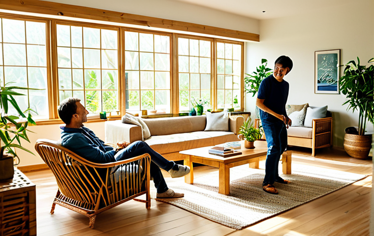 실내건축과 친환경 건축 - Eco-Friendly Home Interior**

"A bright and airy living room showcasing sustainable design elements,...