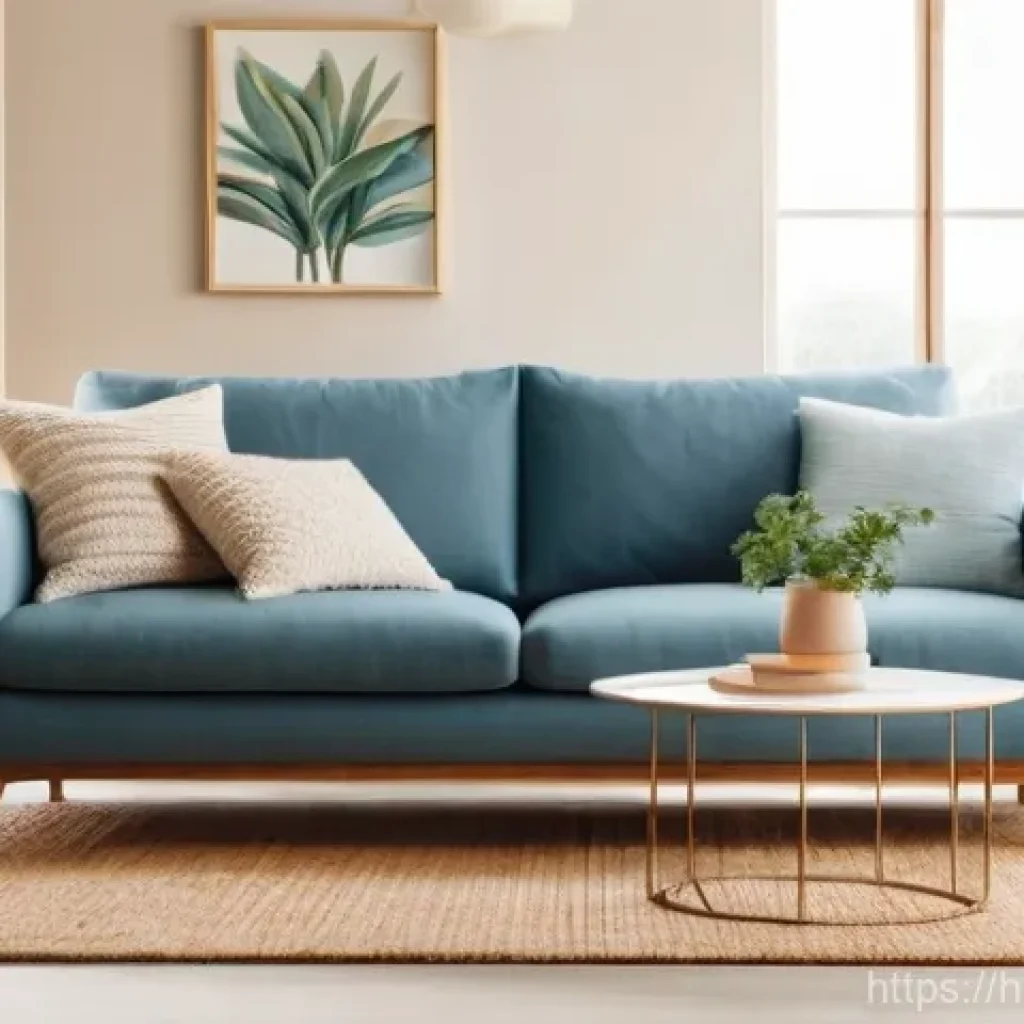 실내건축의 색채 계획과 심리학 - **Prompt 1: Serene Living Space**
    "A brightly illuminated, spacious living room designed with ca...