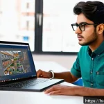 실내건축기사 자격증을 위한 추천 강의 플랫폼 - A professional indoor architecture student working on a detailed 3D CAD software model on a modern l...